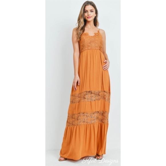 ❤️LAST 1! Lace Contrast Layered Tiered Maxi Dress! - Picture 3 of 6